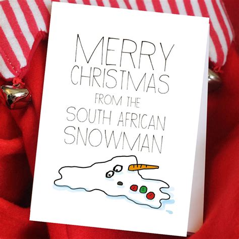 Merry Christmas From The South African Snowman Funny Etsy