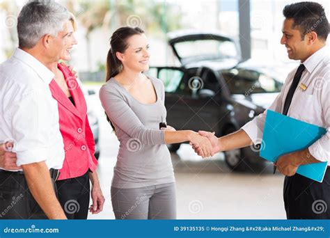 Vehicle Salesman Handshake Customer Stock Image Image Of Auto