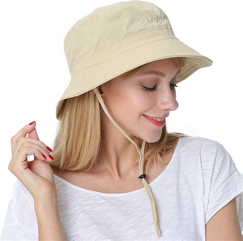 Puli Womens Bucket Hats Packable Fishing Outdoor Hat With Chin Strap