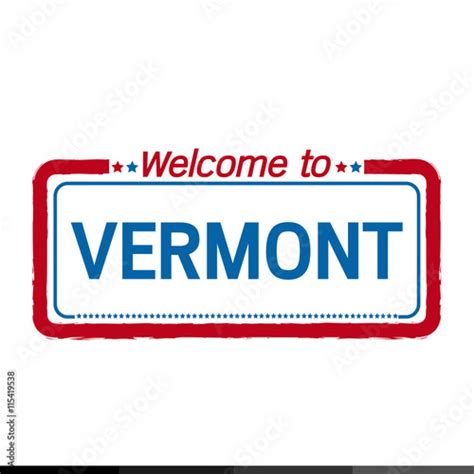 Welcome To Vermont Of Us State Illustration Design Stock Image And