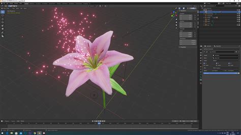 lily flowers rigged animated 3d model