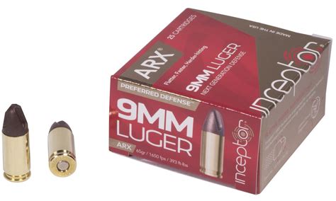 9mm Luger 65 Gr Inceptor Arx 25rnd Bx Inceptor Ammunition