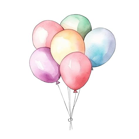 Cute Sweet Pastel Balloons Bunch Watercolour Pink Cream Balloon Png