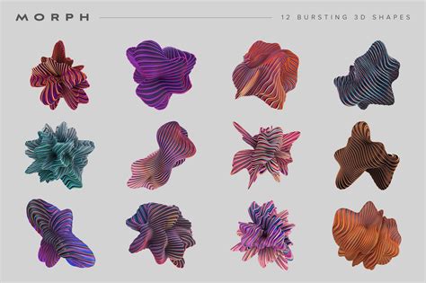 morph bursting 3d shapes 3d shapes design elements abstract photos