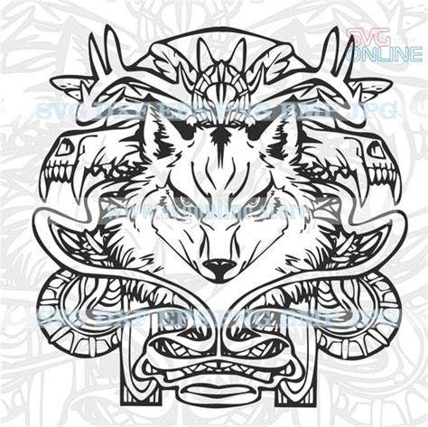 The Tribal Wolf Svg Dxf Png Clipart Vector Cricut Cut Cutting Etsy