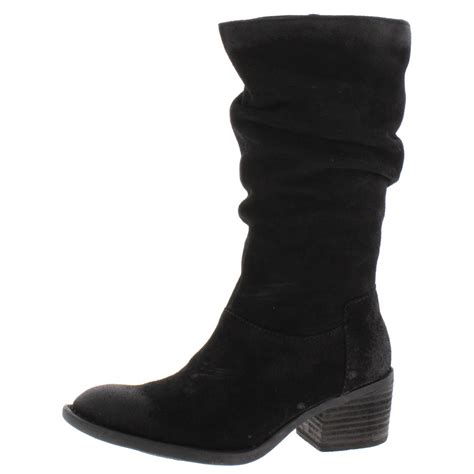 born womens peavy black suede mid calf boots shoes 6 medium b m bhfo 3493 ebay
