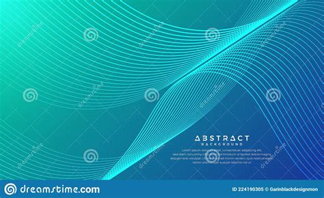 Abstract Bright Blue And Green Wave Vector Background Minimal Style