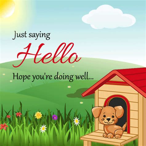 Card measures 14.7 x 10.5cm (5.8 x 4.1) comes with a matching brown kraft envelope. Just To Say Hello... Free Hi eCards, Greeting Cards | 123 Greetings