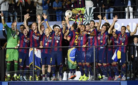 26 la liga, 30 copa del rey, 13 supercopa de españa, 3 copa eva duarte, and 2 copa de la liga. Champions League: Barcelona win European trophy for fifth ...