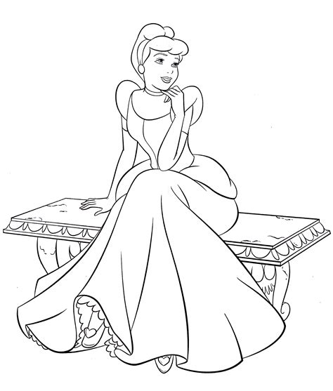 Walt Disney Coloring Pages - Princess Cinderella - Walt Disney