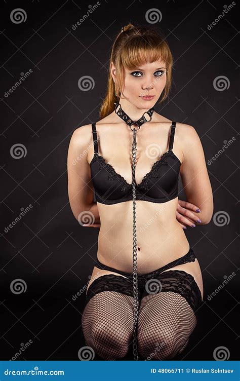 Woman Sitting With Slave Collar Stock Image Image 48066711