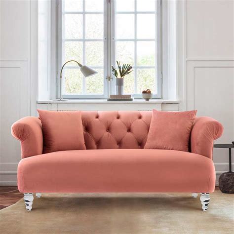 Elegant Blush Velvet Sofa Al 331 Fabric Sofas
