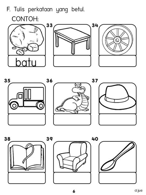 Lembaran Kerja Prasekolah Eja Dan Tulis Suku Kata Kvkv B E