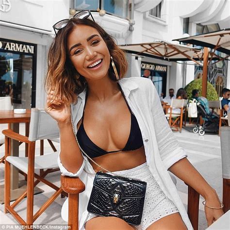 Pia Muehlenbeck Very Busty In Skimpy Pinstriped Bikini Daily Mail Online