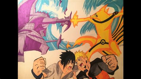 Como Dibujar A Naruto Vs Sasuke Batalla Finalhow To Draw Naruto Vs