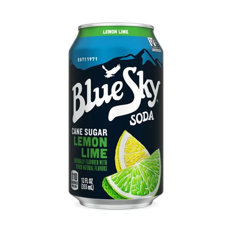 Blue Sky Lemon Lime Soda Soft Drink 12 Fl Oz