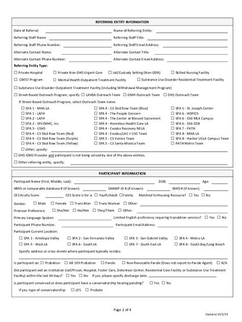 Lahsa Interim Housing Referral Form Fill Out And Sign Online Dochub