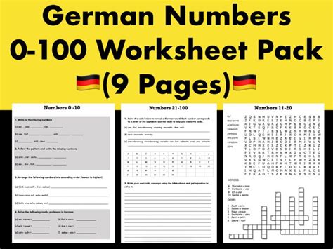 German Numbers 1 To 100 German Numbers Beginning At Ten Number