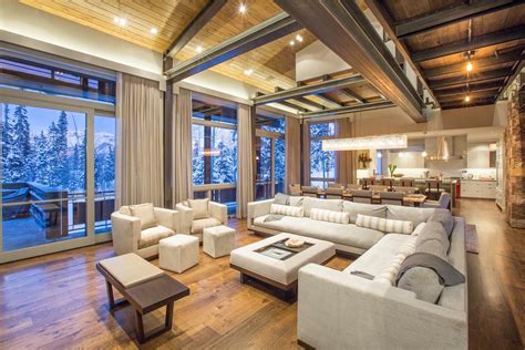 Ski Chalet Rustic Living Room Denver By Tommy Hein Architects