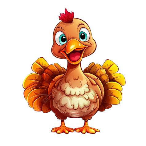 Thanksgiving Cute Turkey Character Vector Cartoon Funny Bird Isolated
