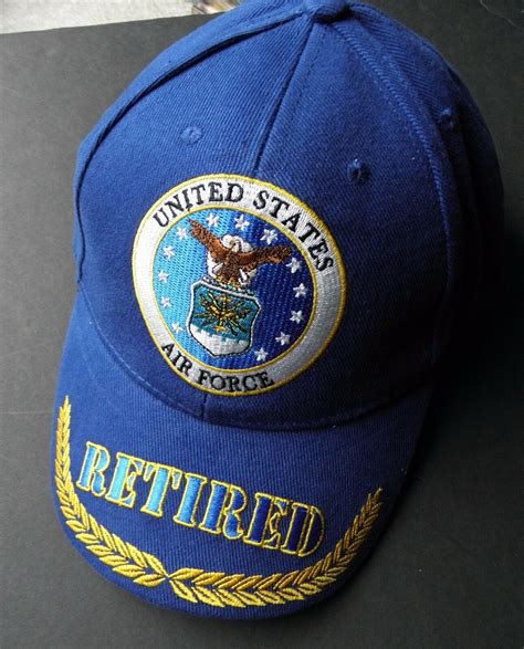 Usaf Us Air Force Retired Full Embroidered Baseball Cap Hat New