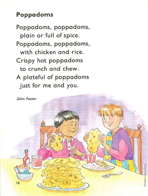 Funny English Classroom Food Poem