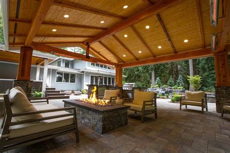 Beautiful Patio Cover With Outdoor Kitchen And Fire Place Diy