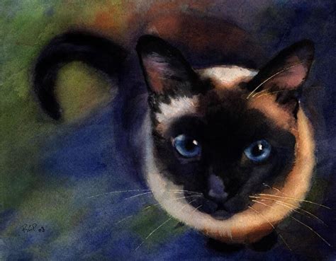 Giclee Print Applehead Siamese Cat Art Painting Mdmsiamese