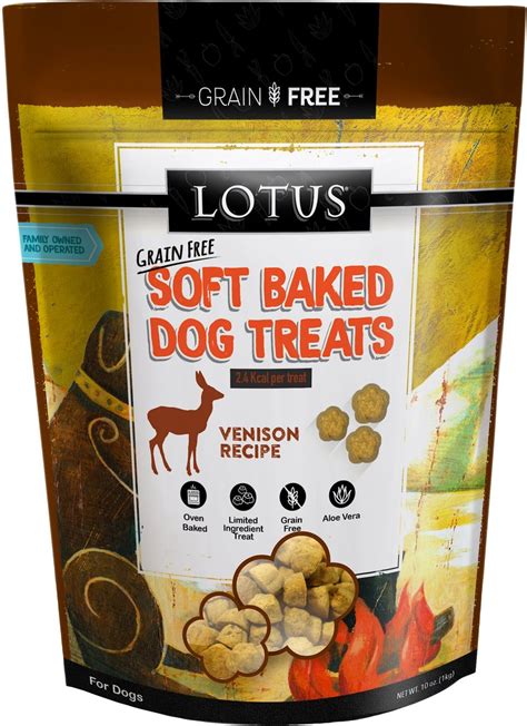 Lotus Soft Baked Venison Recipe Grain Free Dog Treats 10 Oz Bag