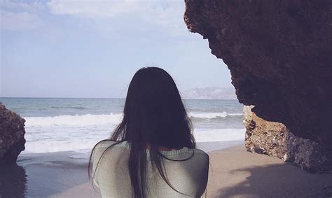 Free Download Girl Long Hair Brunette Beach Waves Water Sand Ocean Sea People Pikist