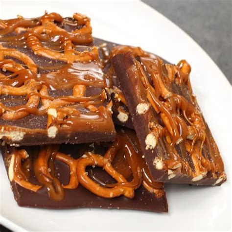 Salted Caramel Chocolate Pretzel Bark Recipe Bark Recipe Pretzel