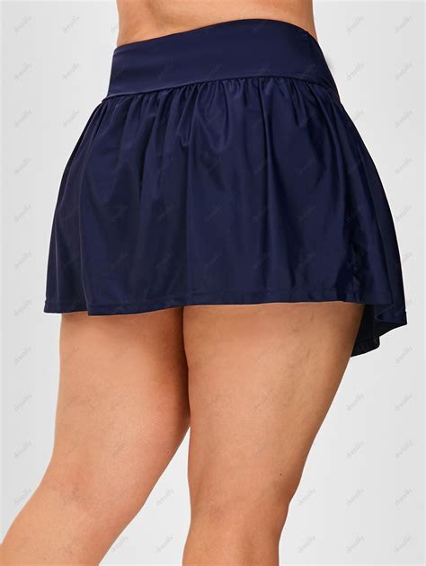 37 Off 2021 Plus Size Ruched Detail Skirted Swim Bottom In Deep Blue