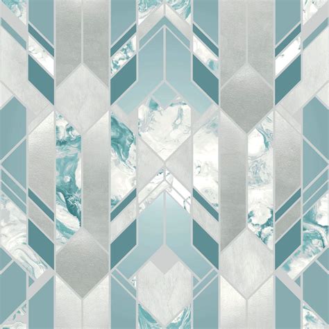 Buy Elixir Geometric Marble Wallpaper Teal Muriva 167503 Online At