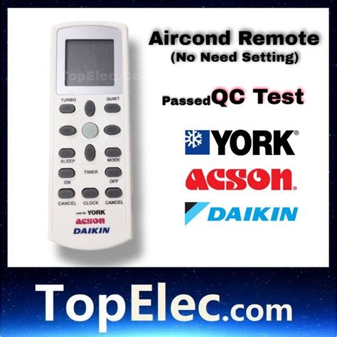Quality YORK DAIKIN ACSON AIRCOND REMOTE AIR Cond Air Conditioning