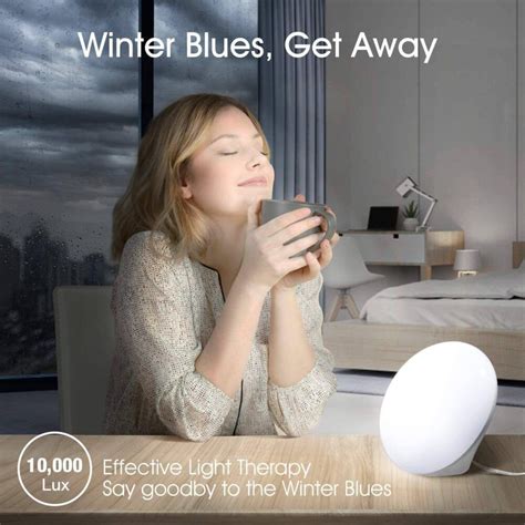 Mirrored Light Therapy Lamp Uv Free 10000 Lux Led Bright White Therapy