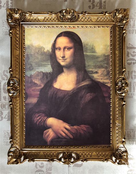 Mona Lisa Picture With Frame Mural Leonardo Da Vinci 70x90cm Retro