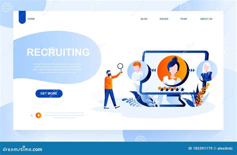Recruiting Vector Landing Page Template Stock Vector Illustration Of