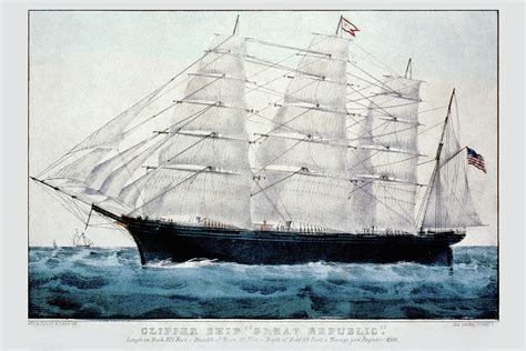 Clipper Ship Great Republic Painting By Nathaniel Currier Fine Art