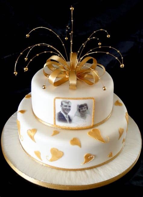 There's synergy for you (hehehe!). 10 & 7 Golden Wedding Anniversary Cake £165 cakepins.com ...
