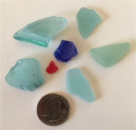 Lot Of 7 Beach Sea Glass Assorted Surf Tumbled Ocean Sound Frosted Wa Coast