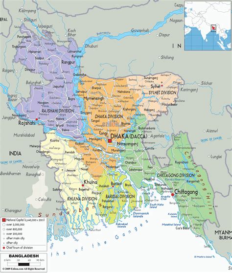 bangladesh geografiske kort over bangladesh ~ klima naturali™