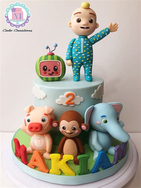 Cocomelon Fondant Cake Baby Boy 1st Birthday Party 2nd Birthday Cake