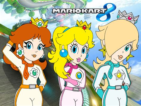 She is also friends with daisy, luigi, rosalina, toad, and toadette. The Princesses from Mario Kart 8 by RafaelMartins on ...