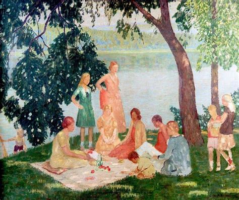 The Picnic 1930 Rae Sloan Bredin Painting Painting Photos Monet Art