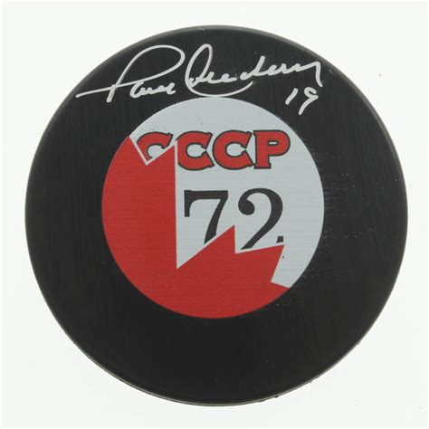 Paul Henderson Signed Team Canada 1972 Summit Series Logo Hockey Puck