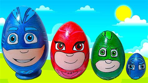 Learn Sizes With Pj Masks Nesting Eggs Youtube