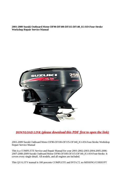Calaméo 2001 2009 Suzuki Outboard Motor Df90 Df100 Df115 D