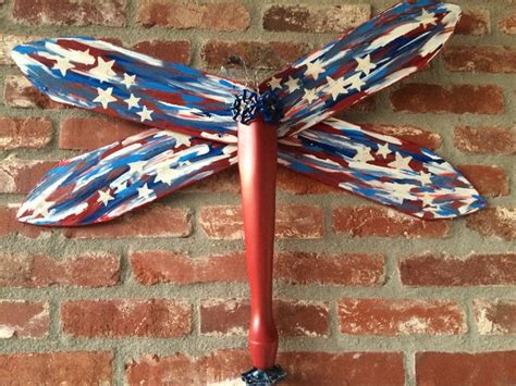 Flying Patriotism Dragonfly Made With Recycled Ceiling Fan
