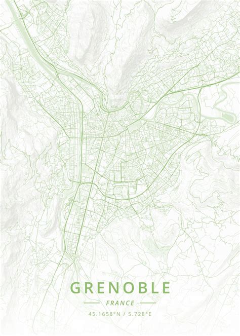 Grenoble France Poster By Designer Map Art Displate