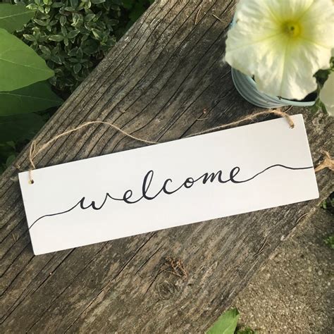 Welcome Small Wood Sign 3x12 Inch Country Style Entryway Etsy